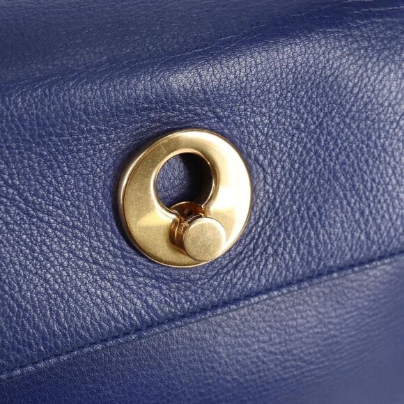 SAINT LAURENT Shoulder Bag Leather 2way Blue Gold 313456 Auth 127908V - Picture 11 of 16